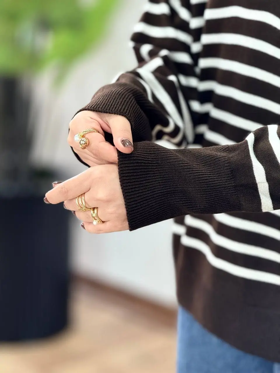 پلیور بافت ترک یقه زیپ راه راه